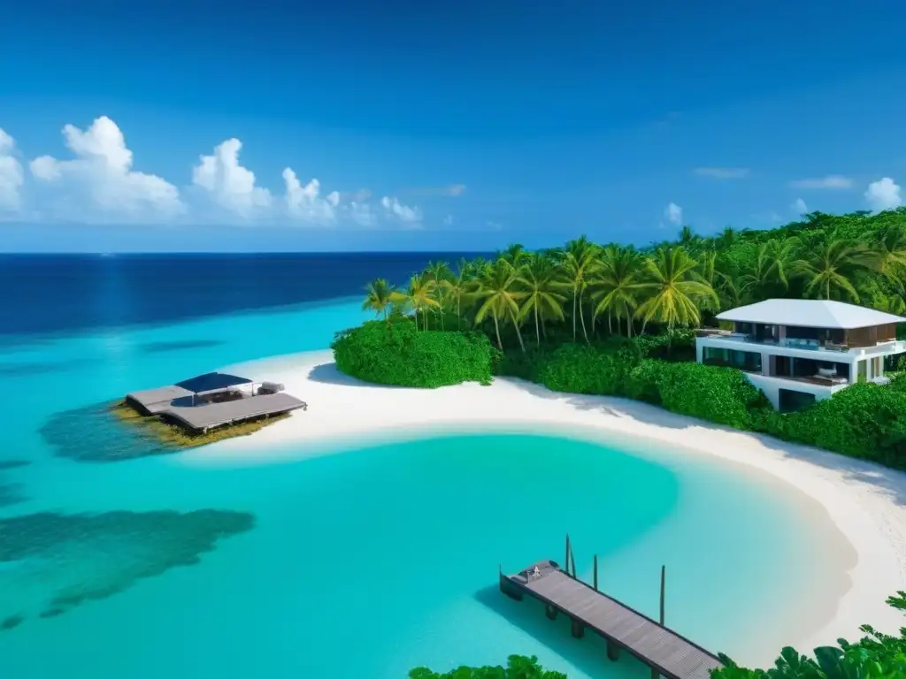 Paraíso exclusivo: propiedad de lujo frente al mar en el Caribe Invertir en mercado inmobiliario caribeño: Propiedad de lujo en playa paradisíaca con aguas turquesas, arena blanca y palmeras verdes