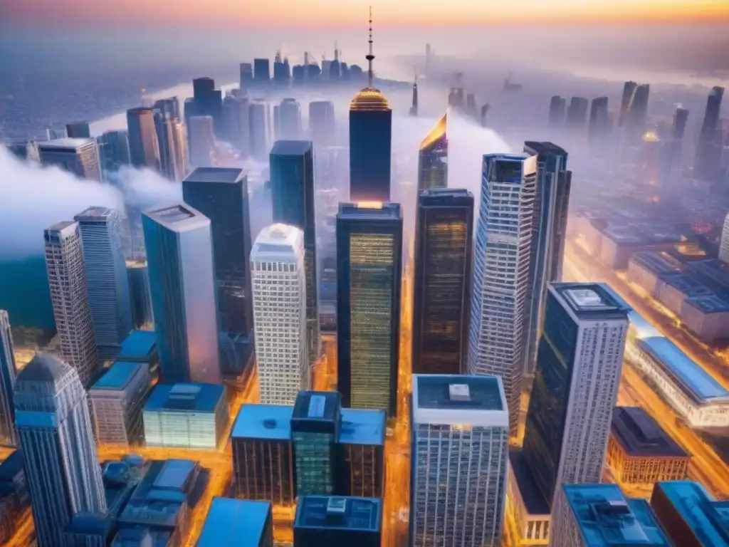 Invertir en el mercado inmobiliario de economías en transición, entre rascacielos modernos y edificios históricos en una bulliciosa ciudad