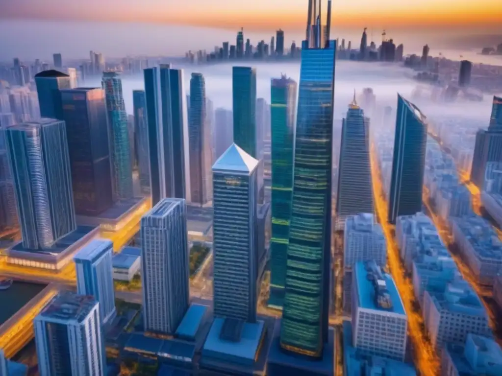 Vibrante ciudad emergente: mezcla de modernidad y tradición Invertir en mercado inmobiliario emergente: Ciudad vibrante con mezcla de rascacielos y edificios tradicionales, reflejo de diversidad y crecimiento