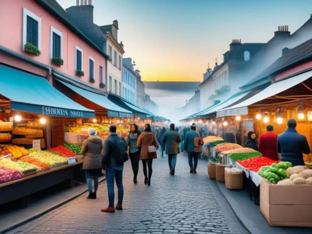 Mercado digitalizado en ciudad histórica Mercado inmobiliario internacional: fusión moderna y tradicional en una bulliciosa plaza de ciudad emergente
