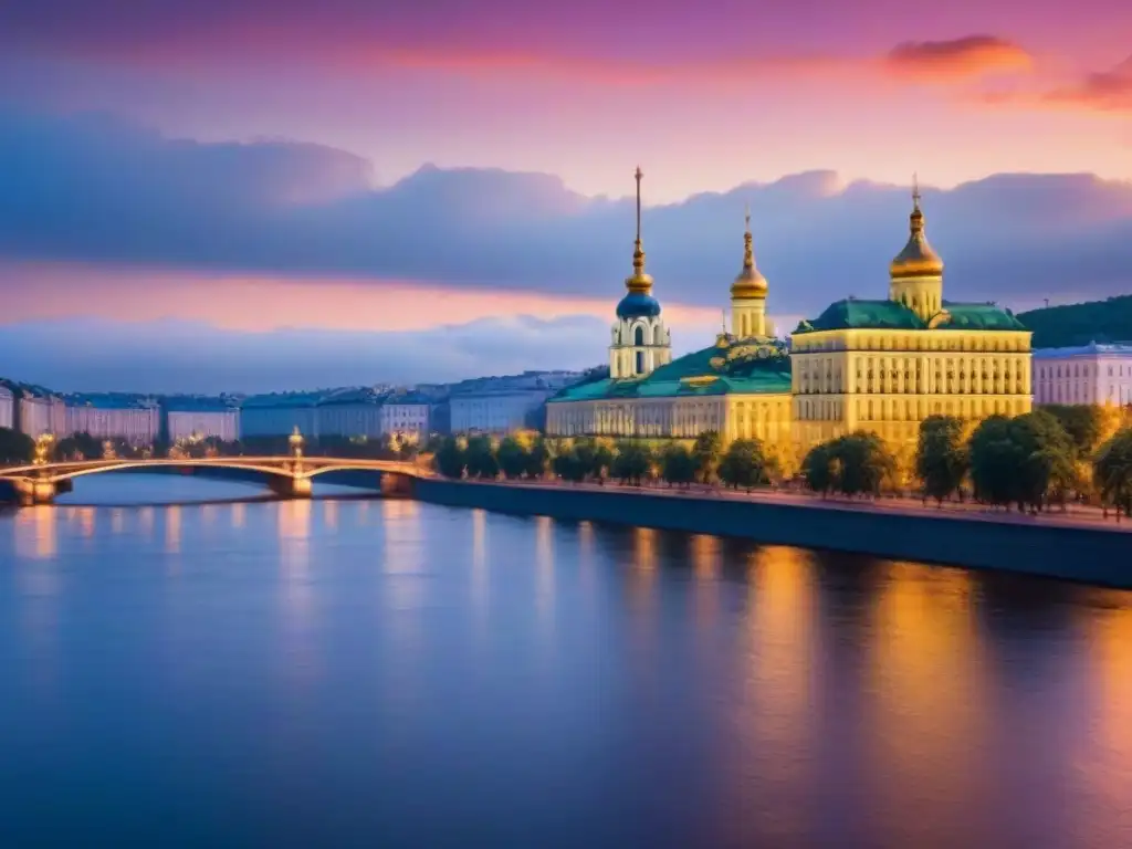 Paisaje urbano de Kyiv: historia y modernidad bajo un atardecer vibrante El mercado inmobiliario internacional en Ucrania cobra vida en el vibrante skyline de Kyiv al atardecer