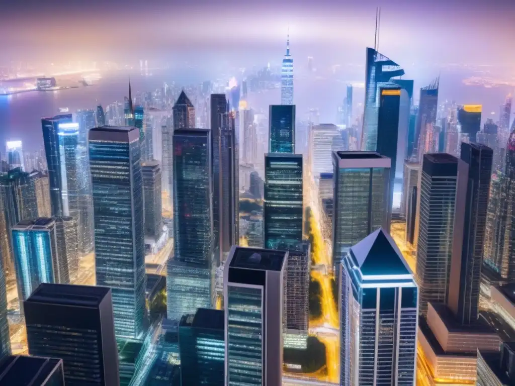 Inversión global: panorámica impresionante de ciudades financieras icónicas Invierte en mercado inmobiliario internacional: una vista impresionante de icónicos rascacielos en diversas ciudades globales