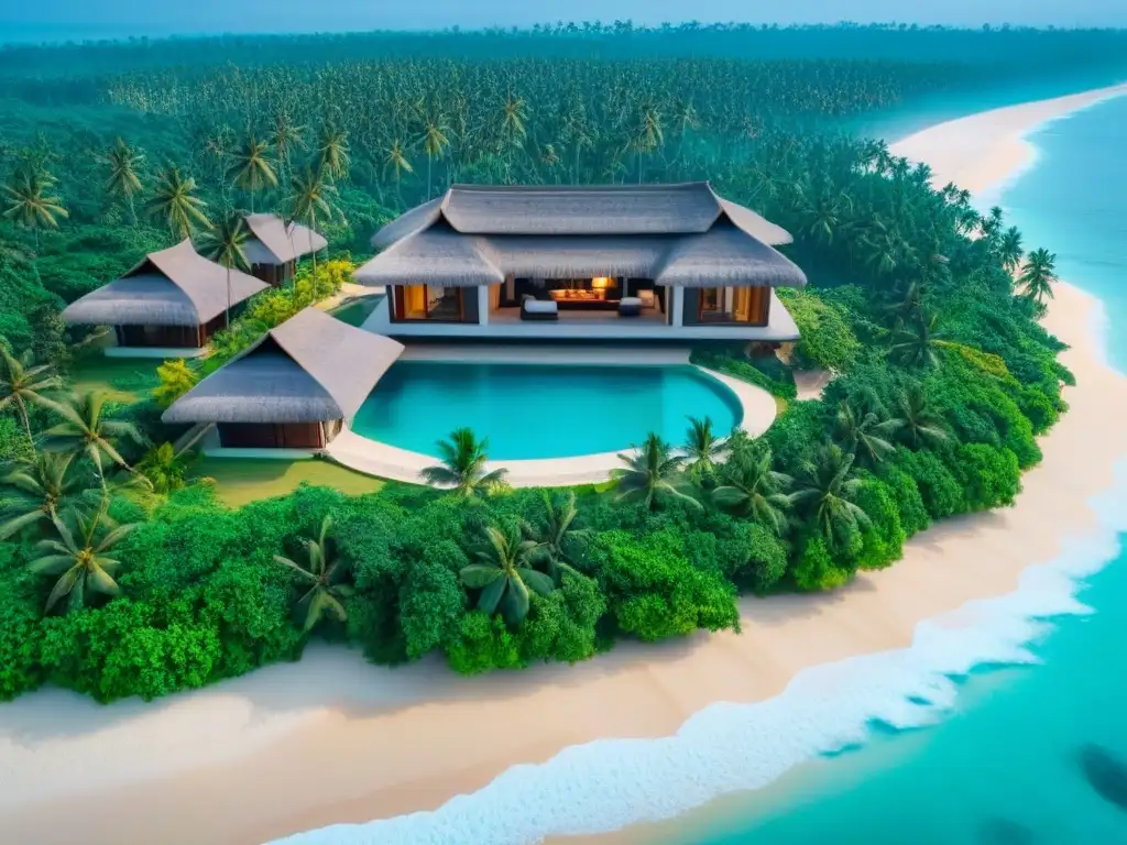 Villas de lujo en Sri Lanka: arquitectura moderna junto al mar Invertir en mercado inmobiliario Sri Lanka: Villas de lujo frente a la playa rodeadas de exuberante vegetación y aguas turquesas