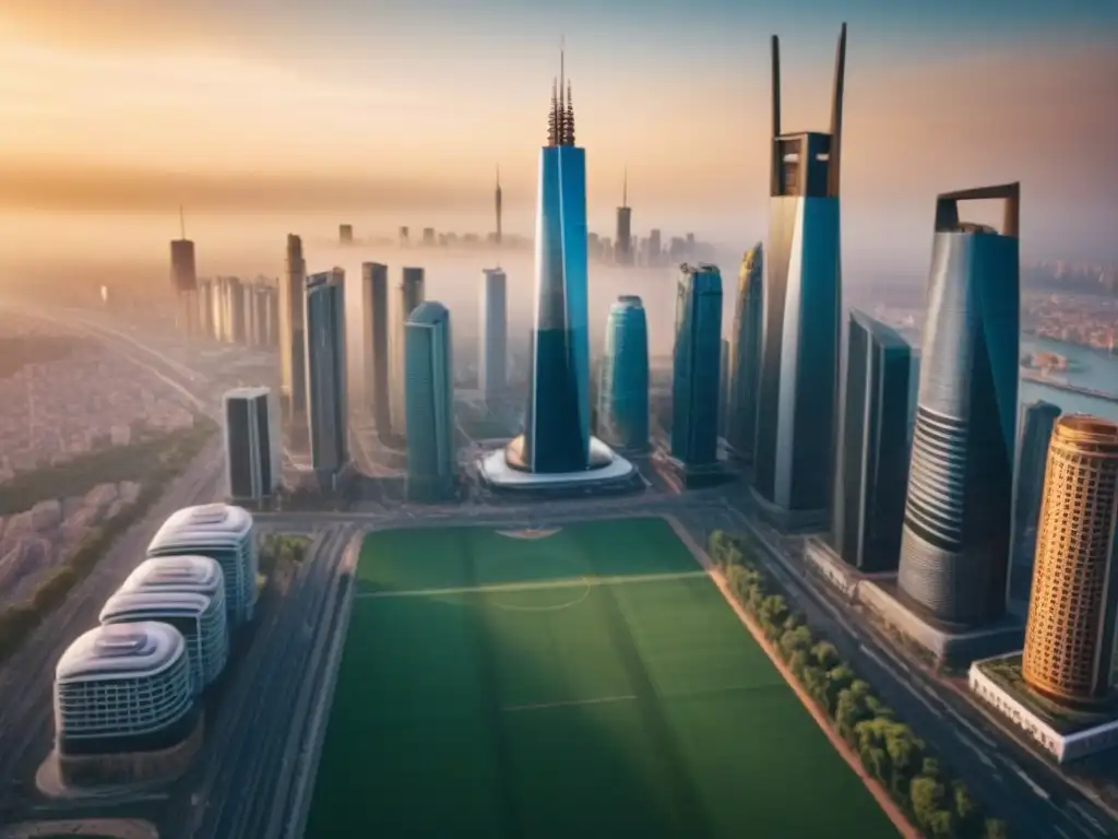 Intersección fronteriza: modernidad y tradición en ultradetalle Inversión en mercados inmobiliarios fronterizos: Intersección de culturas y oportunidades en vibrante ciudad fronteriza al atardecer