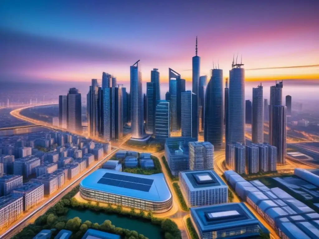 Metrópolis futurista: innovación y sostenibilidad en 8k Reactivación mercados inmobiliarios en urbanización inteligente: una ciudad futurista llena de innovación y sostenibilidad