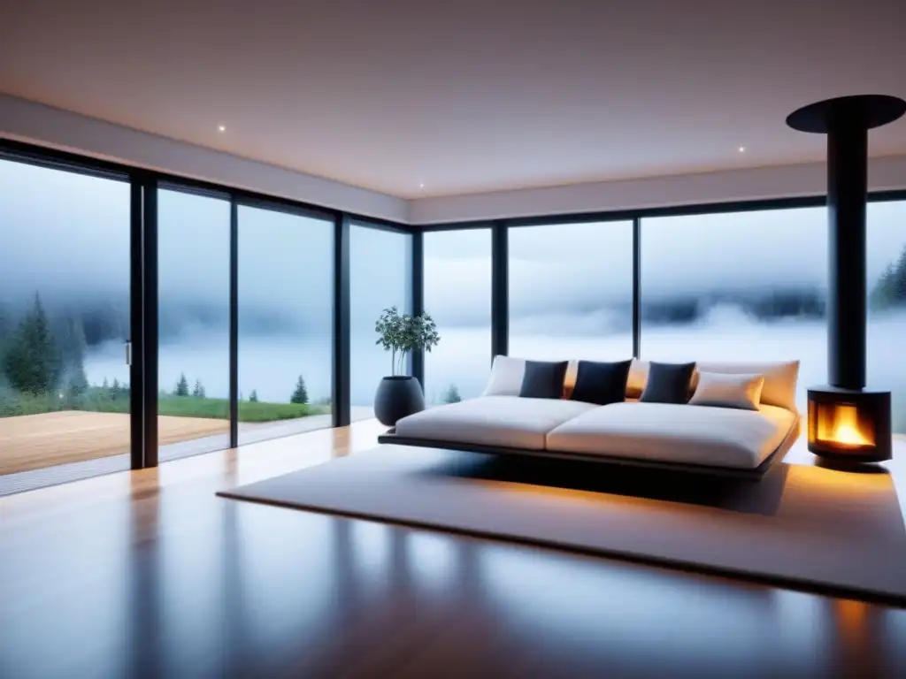 Casa moderna con tecnología de aislamiento térmico avanzado Moderna casa con aislamiento térmico avanzado para hogares, diseño futurista y minimalista