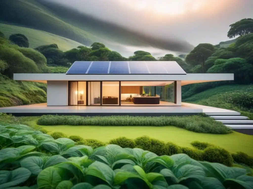 Vivienda ecológica de tierra: diseño sostenible en 8k Casa ecológica moderna con elementos sostenibles y oportunidades de inversión en construcción