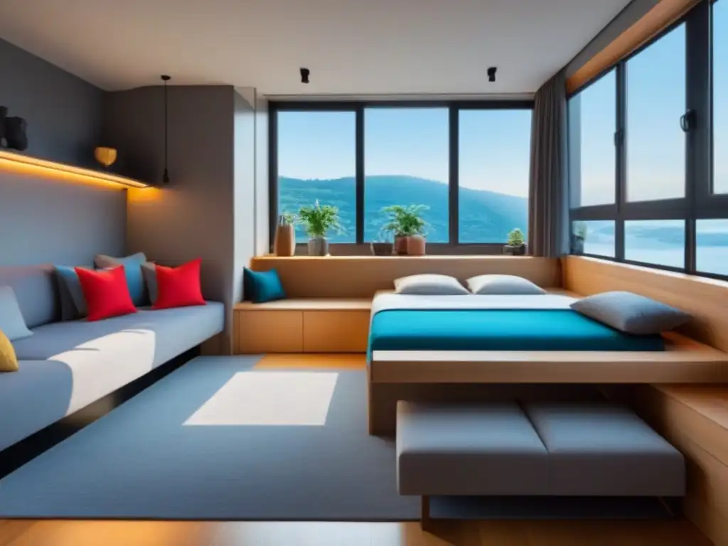 Elegante apartamento estudio con soluciones ingeniosas y espacio reducido Un moderno apartamento estudio con soluciones inteligentes para espacios pequeños