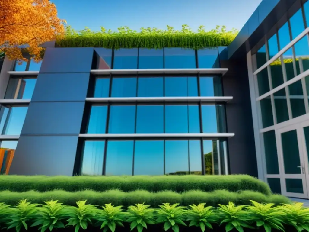 Edificio sostenible: arquitectura futurista en 8k Moderno edificio sostenible con Certificaciones LEED BREEAM para inversores internacionales