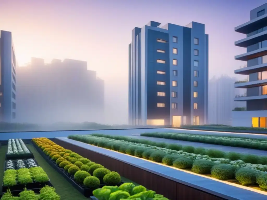 Urbanismo sostenible y futurista al atardecer Modernos complejos de vivienda sostenible con diseño innovador en una ciudad futurista al atardecer