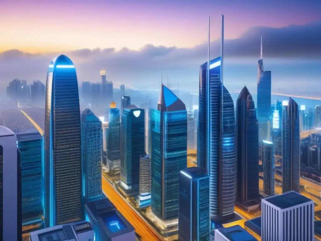 Interfaz futurista de chatbots en el mercado inmobiliario Un mundo futurista: chatbots en gestión inmobiliaria internacional