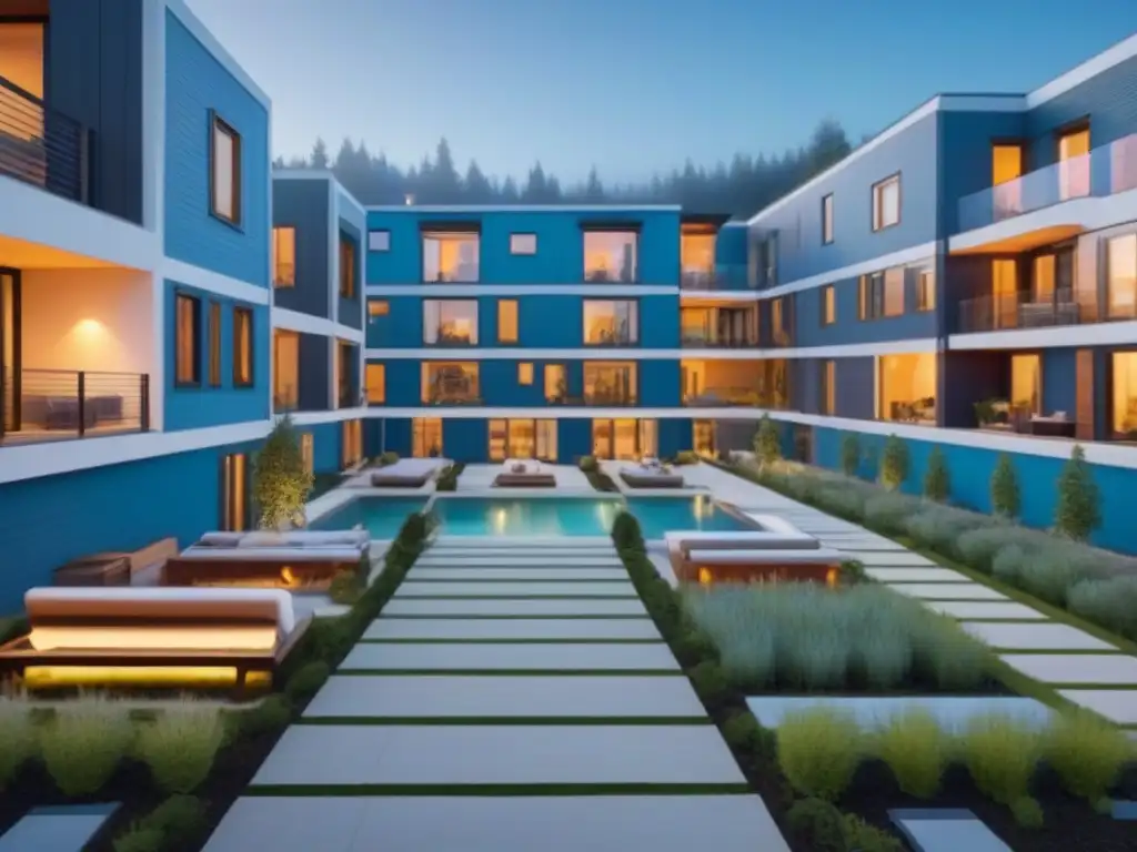 Cohousing de lujo: diseño arquitectónico moderno y comunidad vibrante Un oasis de convivencia internacional para inversores en un complejo moderno y lujoso con residentes disfrutando de actividades comunitarias