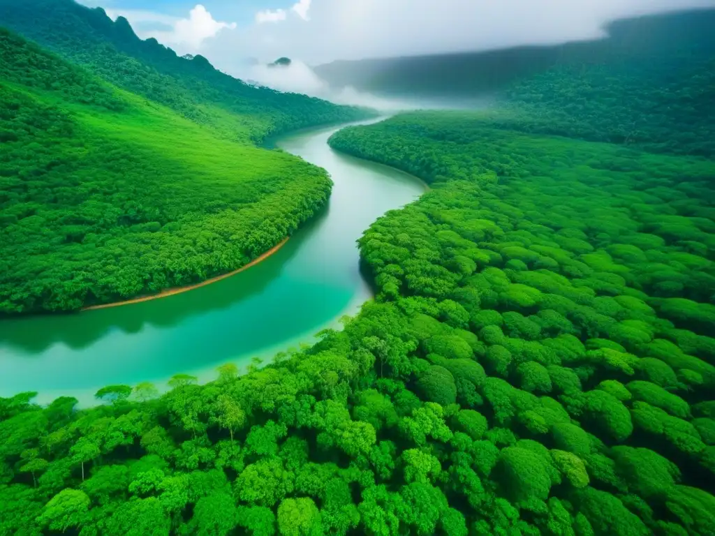 Ecoresort sostenible en la selva tropical: ecoturismo en armonía Un oasis ecológico en la selva tropical con turismo sostenible, destacando los beneficios de complejos turísticos ecológicos