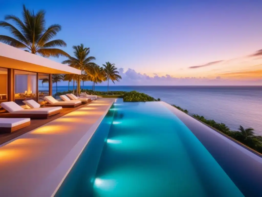 Resort de lujo frente al mar con spa y piscina infinita Un oasis de lujo frente al mar con arquitectura moderna y piscina infinita, ideal para invertir en tiempo compartido