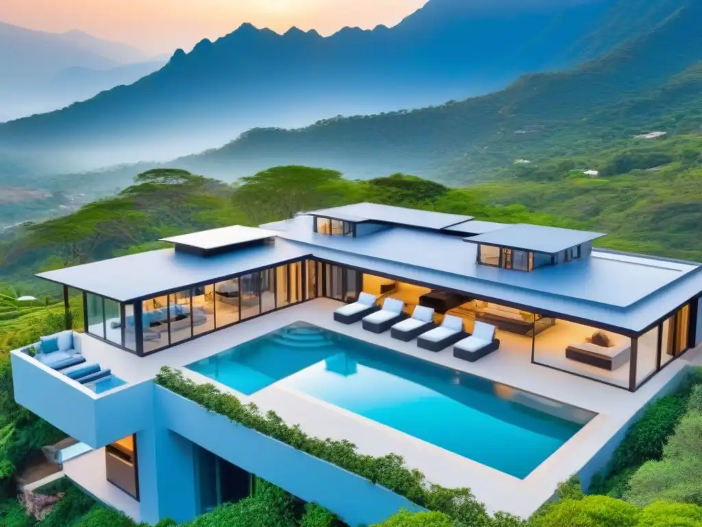 Propiedad vacacional de lujo: piscina, vistas panorámicas y elegancia Un oasis de lujo entre la naturaleza con piscina, terraza y vistas a las montañas