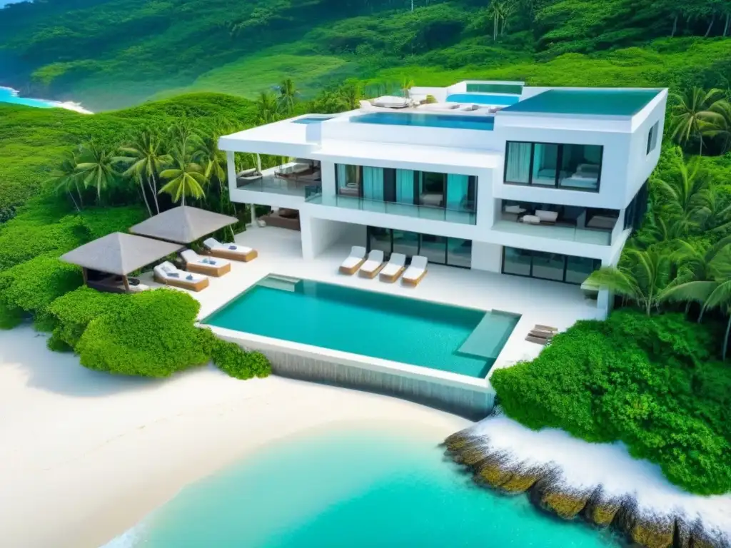 Propiedad de alquiler vacacional de lujo en paraíso costero Un oasis de lujo en una playa paradisíaca, con diseño moderno y piscina infinita privada