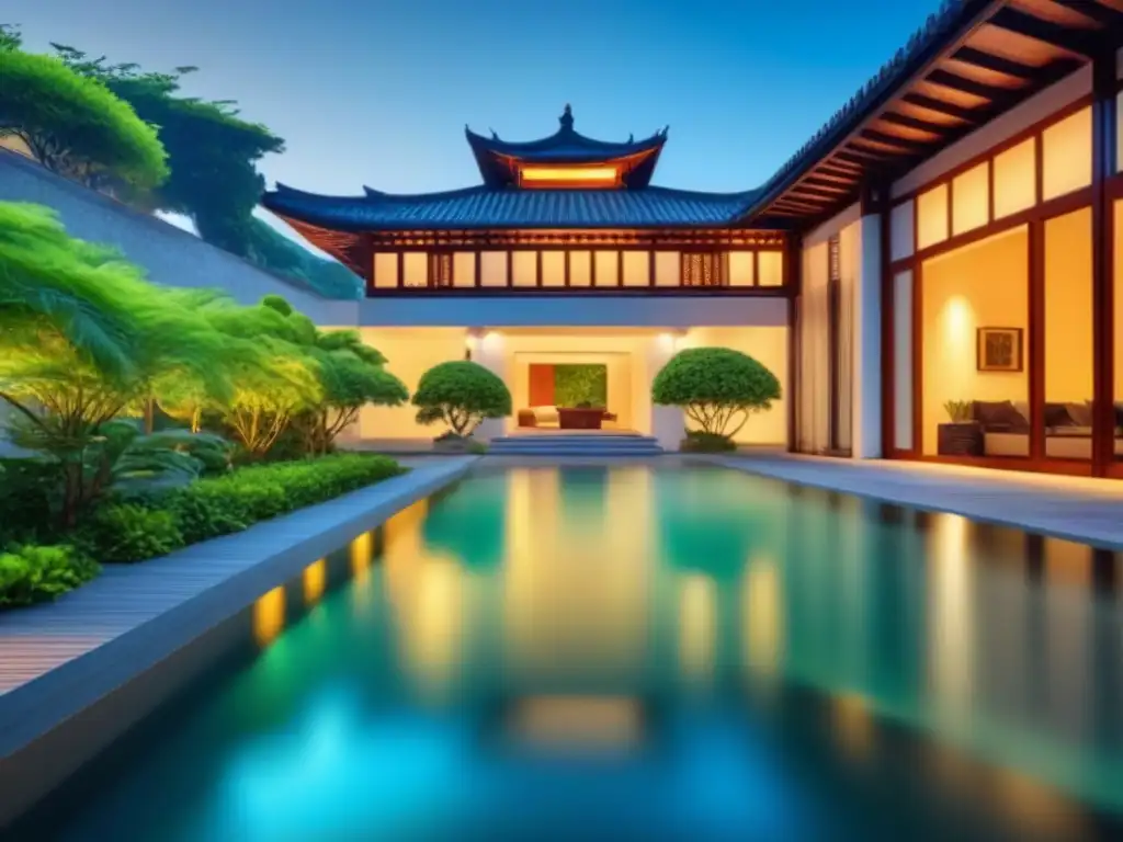 Propiedad asiática de lujo con Feng Shui perfecto Un oasis de lujo y armonía Feng Shui en una propiedad asiática de ensueño