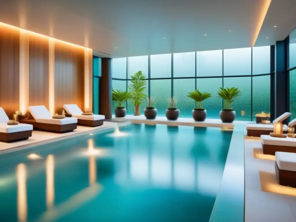 Spa de lujo en resort de tiempo compartido: sofisticación y relajación Un oasis de lujo y relajación en resorts de lujo con spas, con detalles elegantes y sofisticados