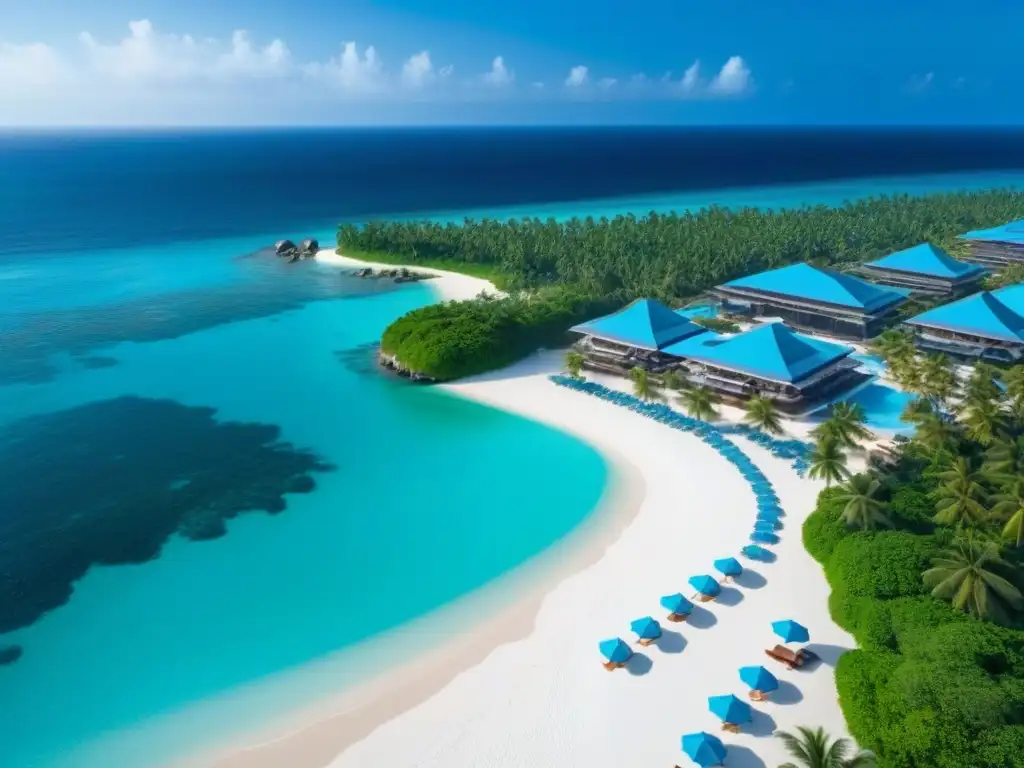 Resort de lujo frente al mar: aguas turquesas y playas blancas Un oasis de lujo con vistas al mar, playas blancas y aguas turquesas
