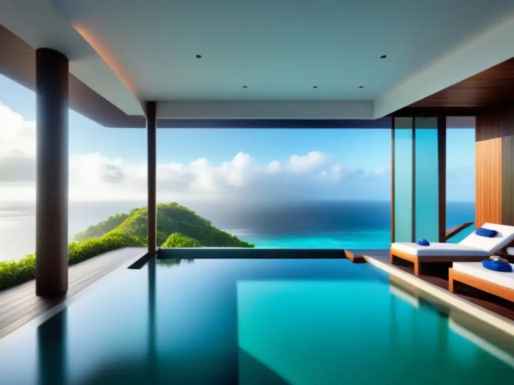 Retiro de lujo en isla privada: spa sereno con vistas al mar Un oasis de serenidad y lujo en una isla privada con vistas al mar