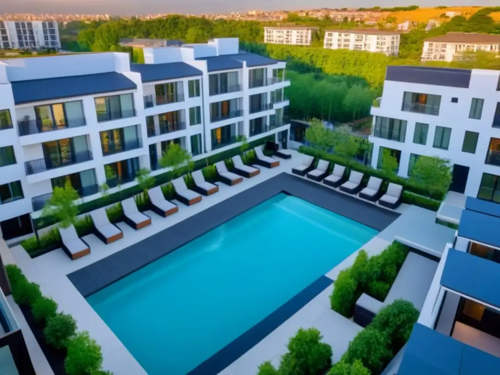 Complejo residencial de lujo en ciudad vibrante Un oasis urbano de lujo: Desarrollo propiedades multifamiliares internacional con arquitectura contemporánea y espacios verdes
