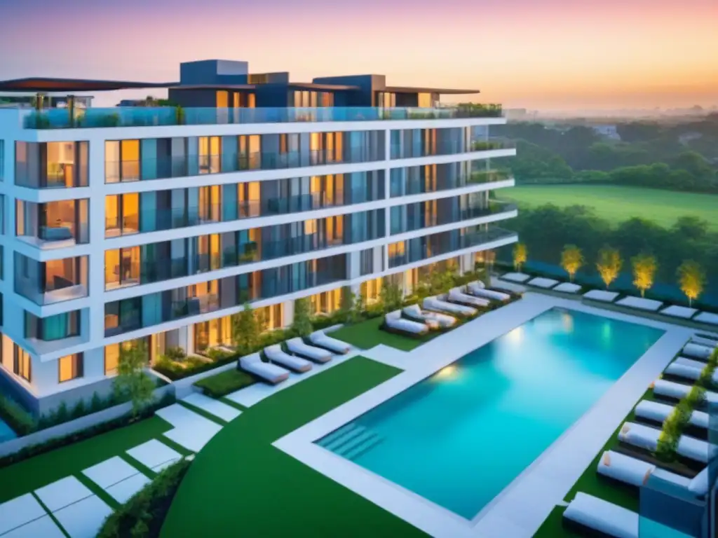 Complejo residencial de lujo: diseño moderno y exclusivo en entorno urbano Un oasis urbano de lujo con piscina, gimnasio y terraza en la azotea