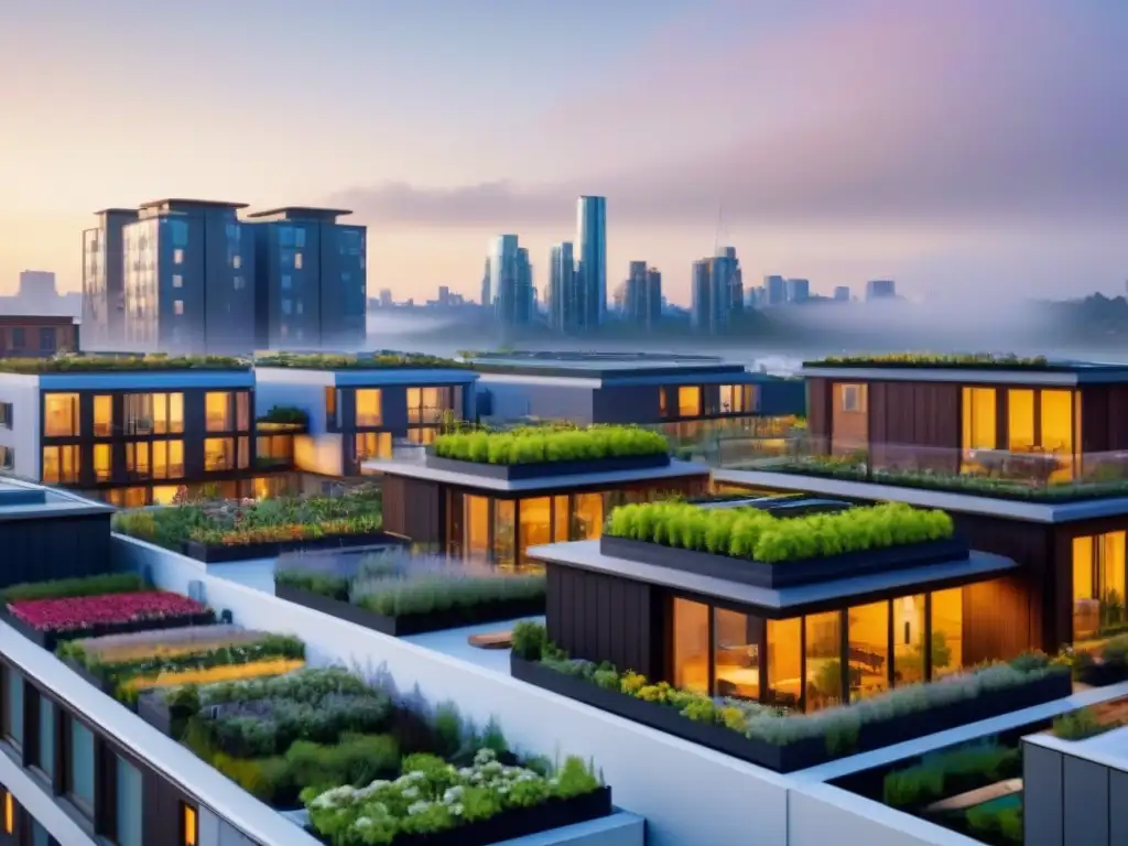 Cohousing futurista: comunidad sostenible y colaborativa en entorno urbano Un oasis urbano: tendencia inmobiliaria colaborativa en un cohousing futurista con residentes diversos disfrutando de actividades comunitarias