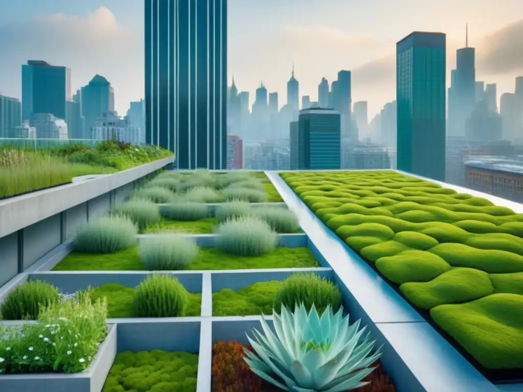 Jardín urbano en la azotea: oasis verde en la ciudad Un oasis verde en la jungla de concreto: techos verdes urbanos ofrecen beneficios ambientales