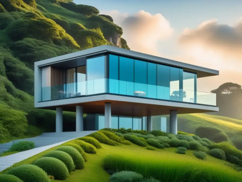 Arquitectura de lujo en AR: diseño vanguardista fusionado con naturaleza Una obra maestra arquitectónica de lujo fusionada con la naturaleza en realidad aumentada