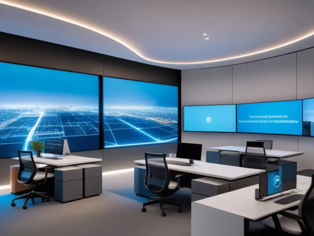 Oficinas futuristas: oportunidades para inversores inmobiliarios Oficina futurista con tecnología IoT para inversores inmobiliarios internacionales