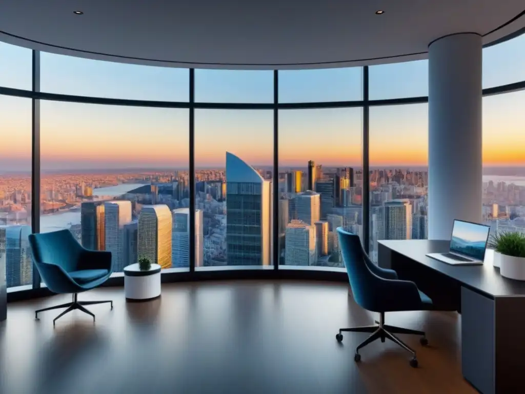 Oficina inmobiliaria internacional de lujo con vista panorámica Oficina inmobiliaria internacional de vanguardia: Experiencia usuario mercado inmobiliario internacional