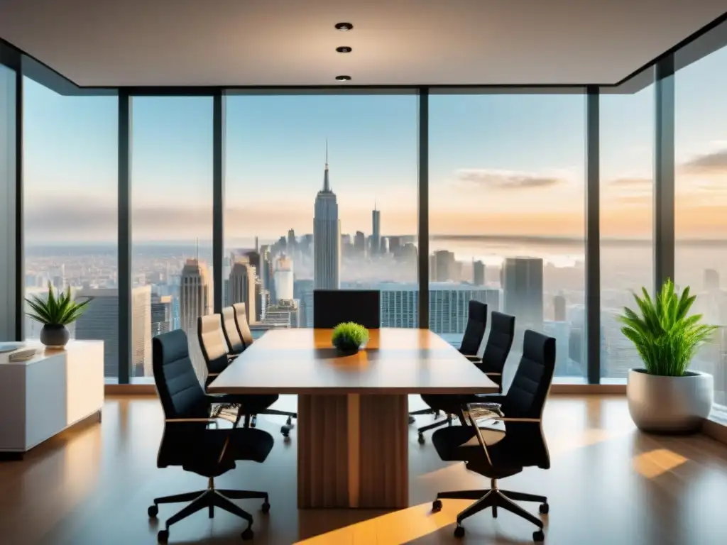 Oficina inmobiliaria de lujo: Diseño moderno y equipo diverso en acción Oficina inmobiliaria moderna y vibrante con profesionales multiculturales debatiendo estrategias de marketing