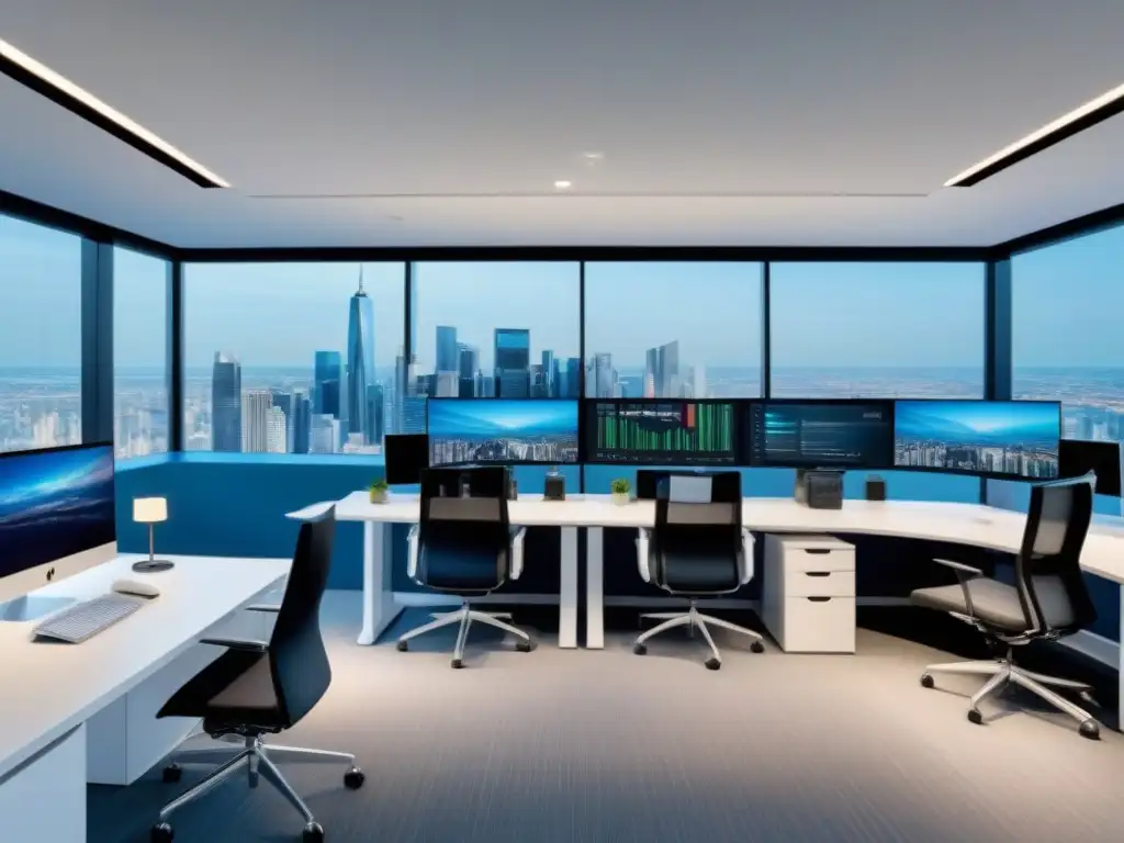 Oficina de marketing inmobiliario ultradetallada y moderna en 8k Oficina de marketing inmobiliario moderna con errores personalización