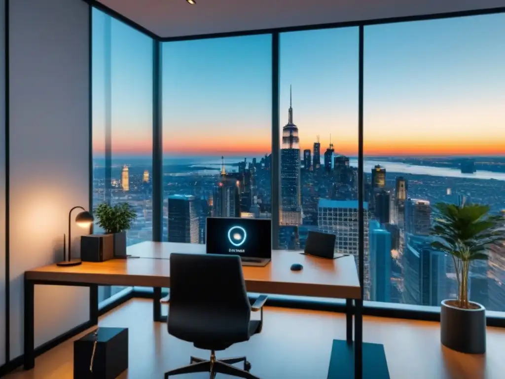 Oficina moderna con VPN: Inversión inmobiliaria segura Oficina moderna con VPN para seguridad inversiones inmobiliarias