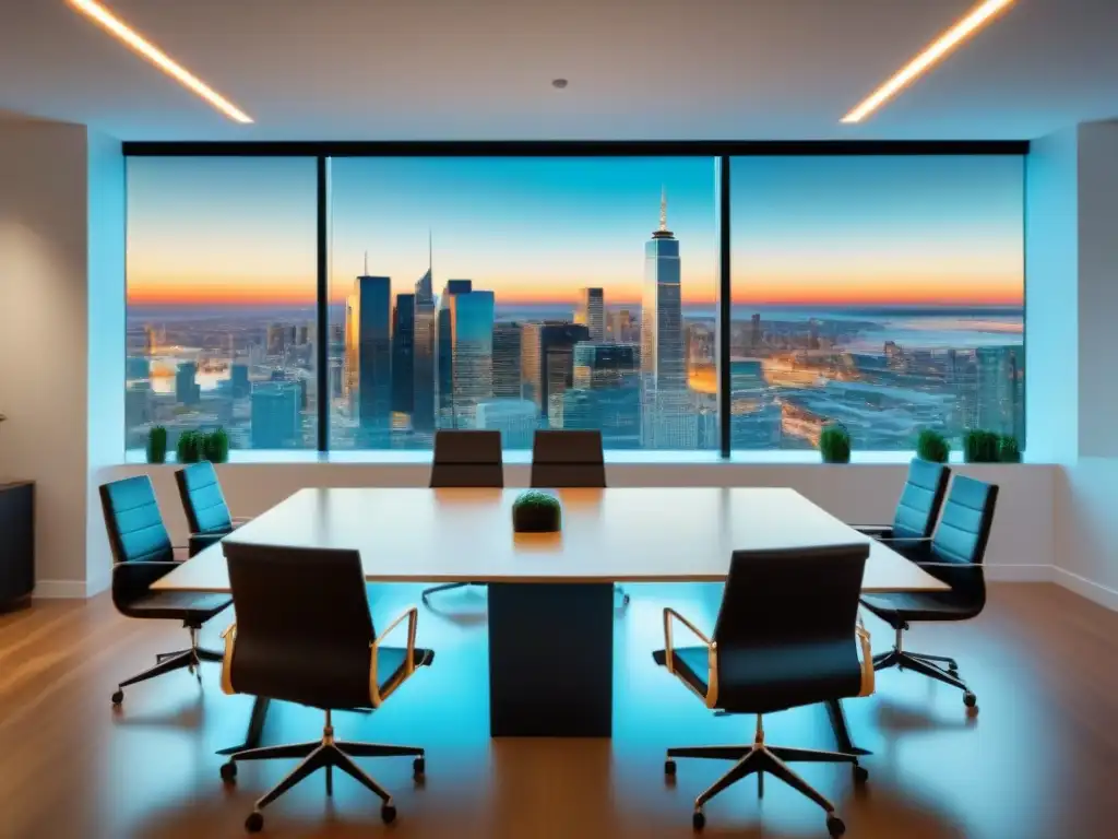 Oficina moderna para inversores inmobiliarios: lujo e innovación Una oficina moderna y sofisticada para Metas realistas negocio propiedades alquiler