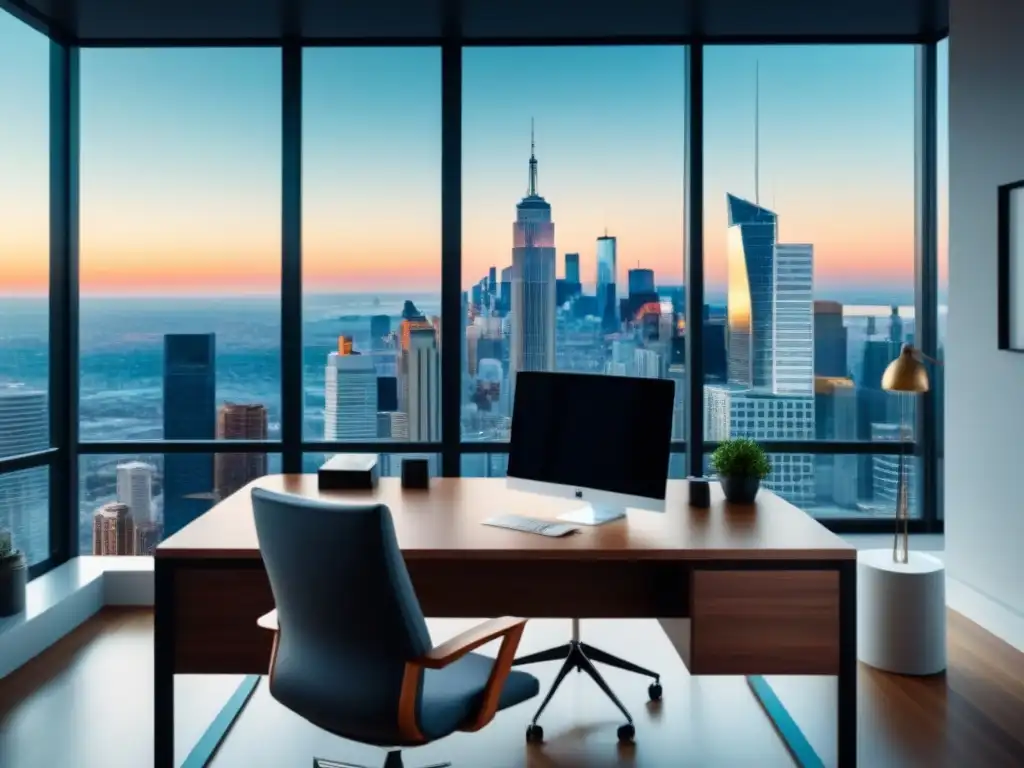 Oficina de lujo para inversión inmobiliaria internacional Oficina moderna con vista a la ciudad, ideal para inversiones inmobiliarias internacionales rentables