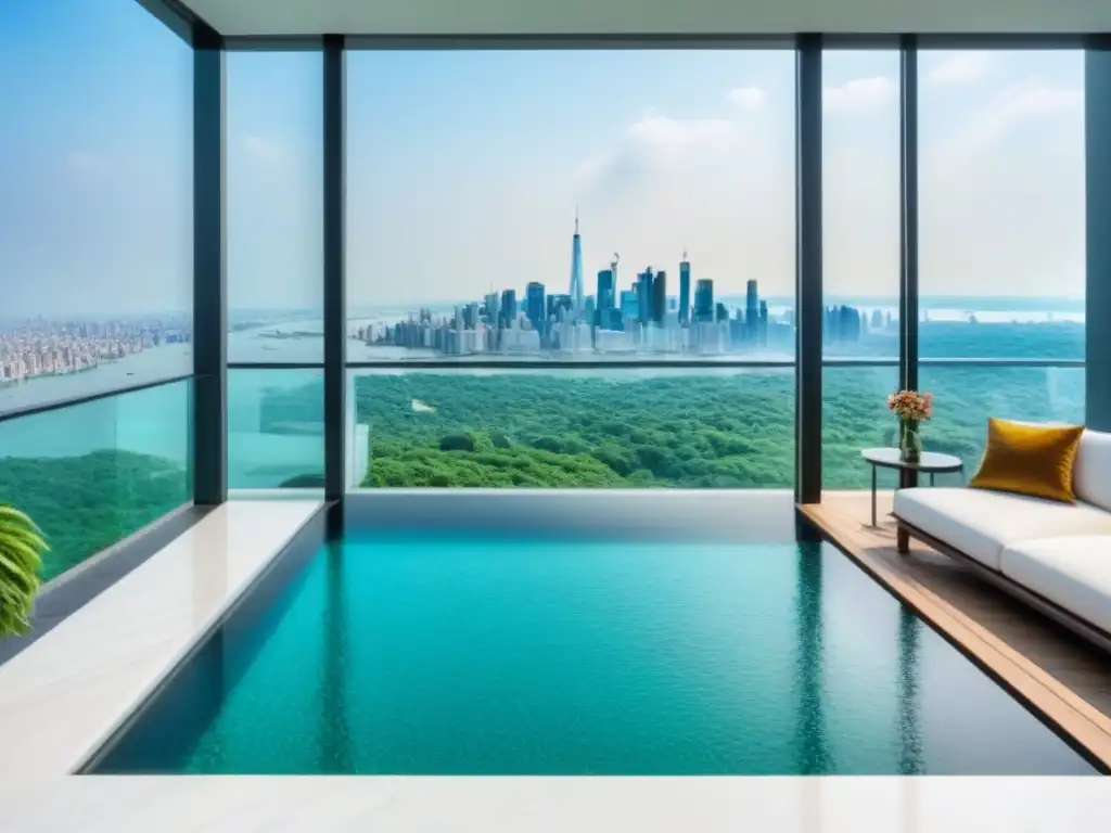 Penthouse de lujo con vista panorámica y piscina infinita Opiniones de celebridades sobre esta propiedad de lujo con vistas a la ciudad, decoración elegante y piscina infinita en la terraza