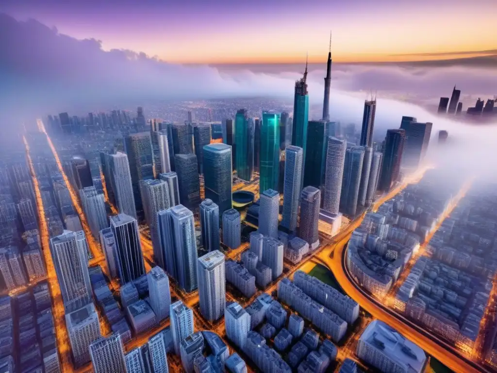 Metrópolis futurista: arquitectura innovadora y diversidad urbana Oportunidades de inversión inmobiliaria internacional: una ciudad futurista llena de vida y diversidad