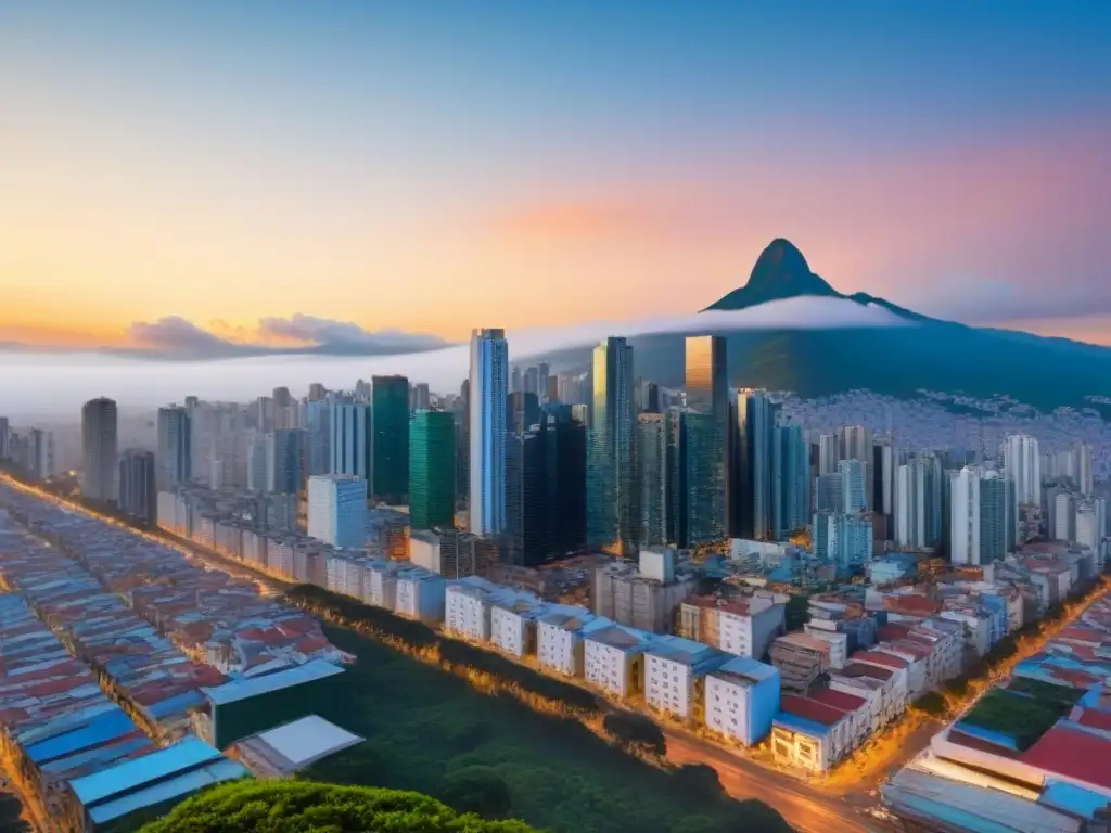 Vibrante ciudad latinoamericana: oportunidades en el mercado inmobiliario Oportunidades de inversión inmobiliaria en América Latina: una ciudad vibrante con mezcla de arquitectura moderna y tradicional, bajo cielo azul