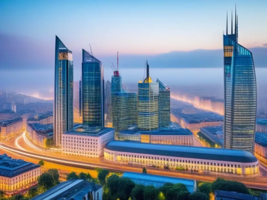 Oportunidades de inversión en Europa del Este: ciudad vibrante y moderna Oportunidades de inversión en el mercado inmobiliario de Europa del Este: rascacielos modernos y bulliciosa ciudad europea