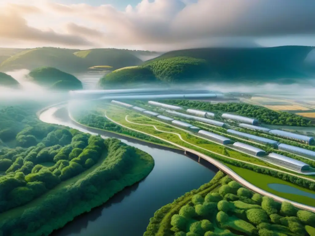 Proyecto de construcción sostenible en paisaje internacional innovador Un paisaje internacional diverso con arquitectura moderna en desarrollo y equipos colaborando en proyectos rentables en terrenos internacionales