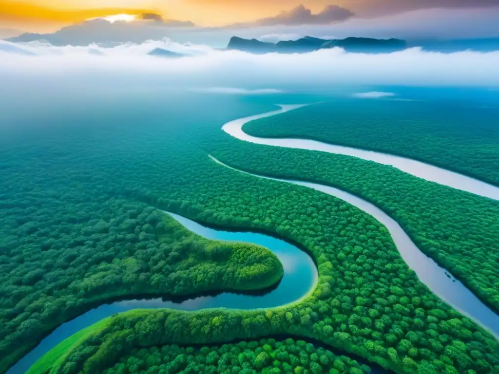 Inversión sostenible: belleza natural sin límites Un paisaje sereno de terrenos verdes vírgenes, río cristalino y cielo azul