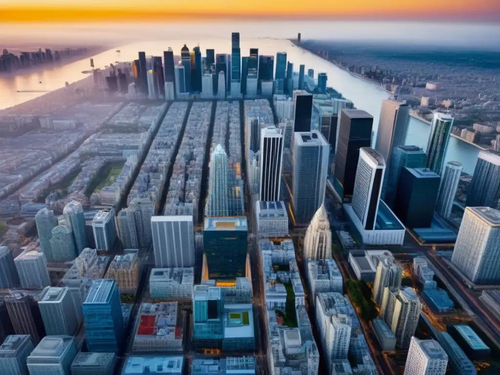 Cityscape global: arquitectura antigua y moderna en inversión inmobiliaria Un paisaje urbano diverso de rascacielos modernos y edificios históricos, reflejando los derechos de propiedad en inversiones inmobiliarias globales