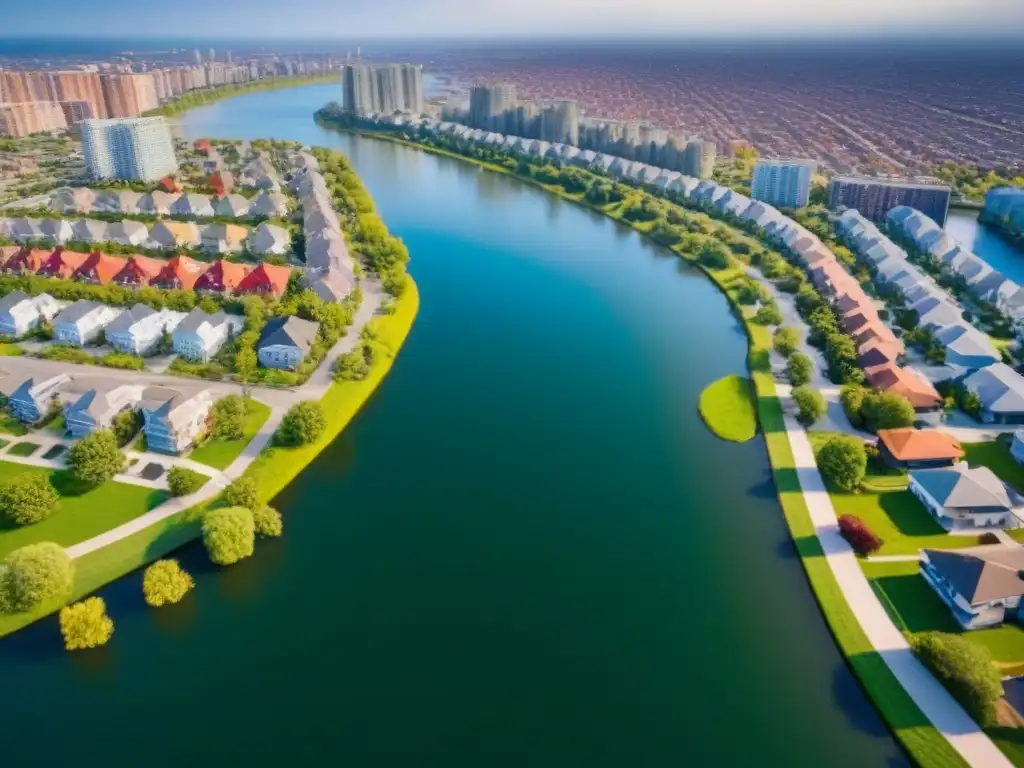 Vibrante panorama urbano: diversidad arquitectónica en la ciudad Un paisaje urbano diverso con tendencias migratorias en el mercado inmobiliario reflejadas en edificios de diferentes estilos y opciones de vivienda