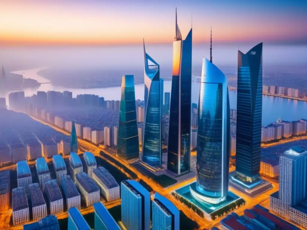 Cityscape moderno de Europa del Este: mercado inmobiliario vibrante y diversidad urbana Un paisaje urbano moderno de Europa del Este que refleja el impacto de las tensiones geopolíticas en el mercado inmobiliario