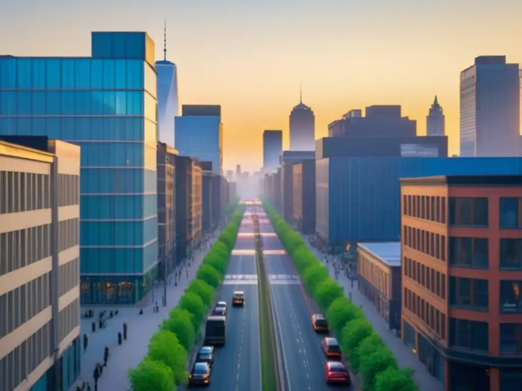 Metrópolis postindustrial: luces y sombras de la transformación urbana Un paisaje urbano postindustrial vibrante con un mercado inmobiliario internacional postindustrial en transformación y progreso