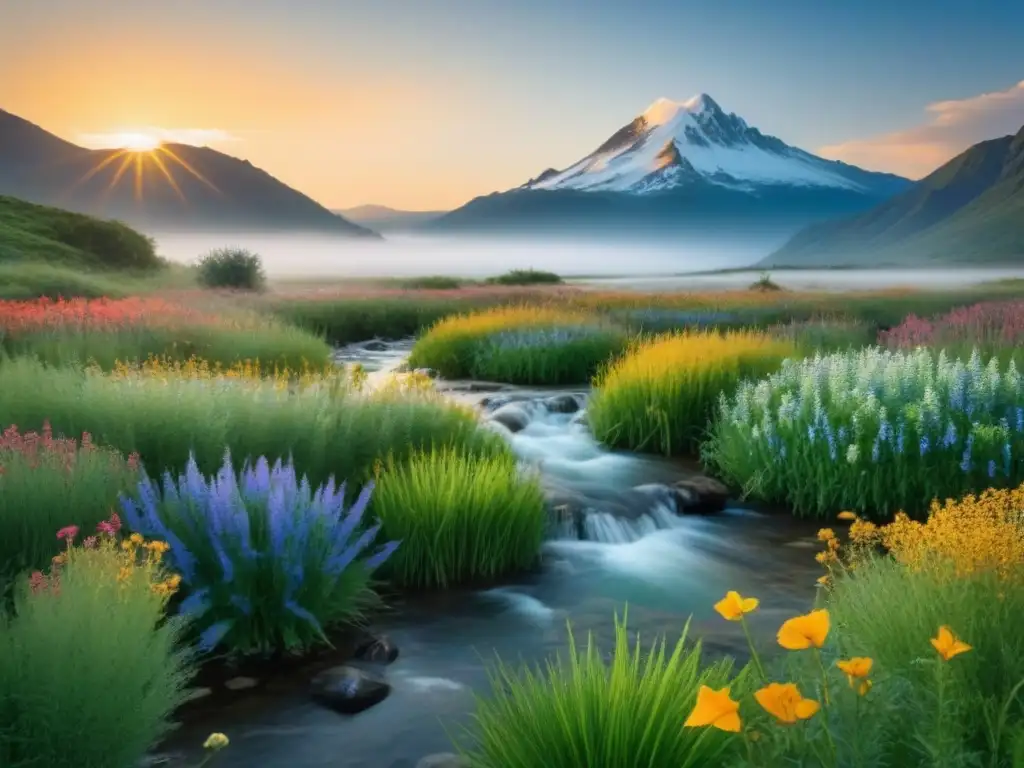 Tierra virgen: belleza natural en venta Un paisaje virgen bañado por la luz dorada del sol