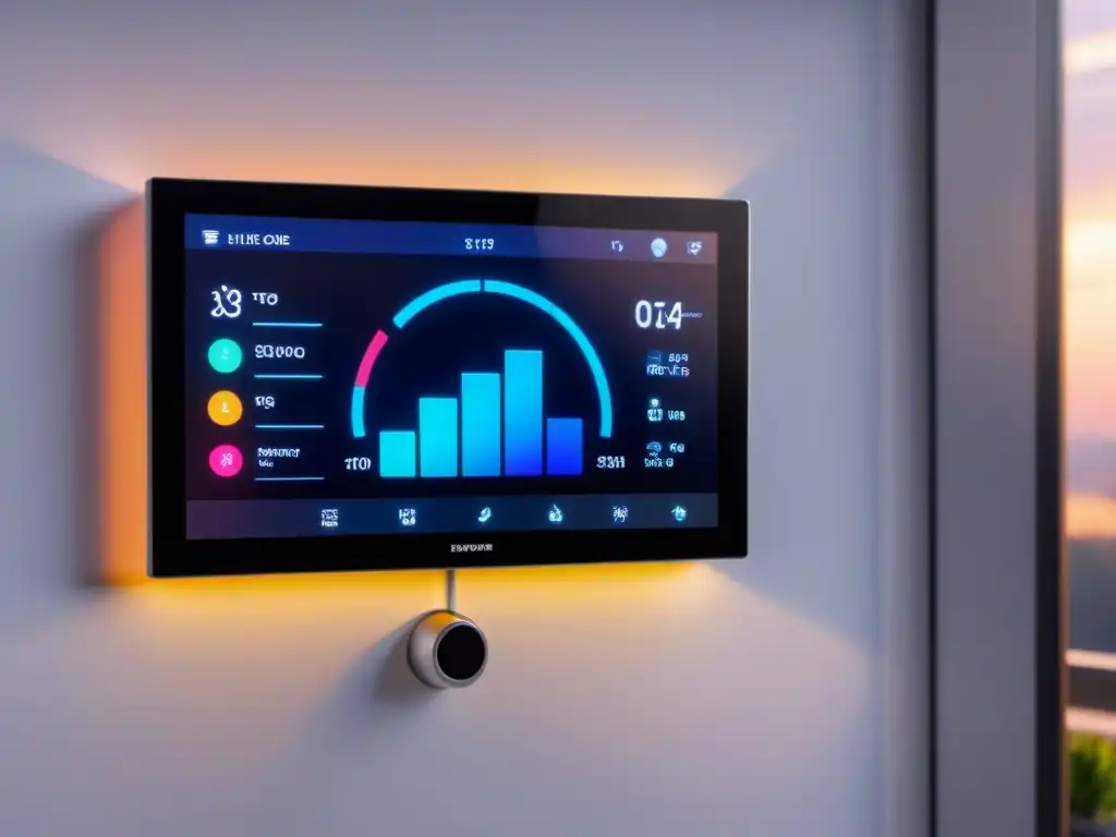 Panel de control inteligente para hogar futurista y moderno Panel de control de casa inteligente futurista con tecnologías domóticas para propiedades