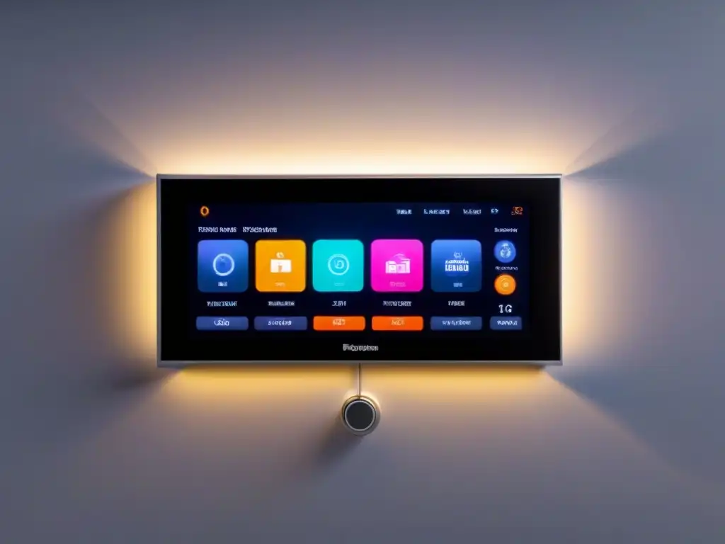 Panel de control futurista para hogar inteligente en 8k Panel de control futurista de una casa inteligente con tecnología avanzada y diseño minimalista