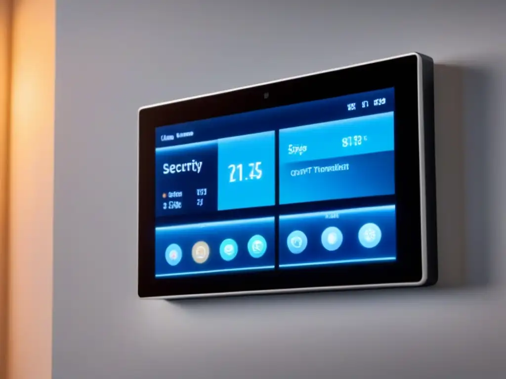 Panel de control futurista para hogar inteligente en 8k Panel de control futurista en hogar inteligente, integrando dispositivos IoT para gestión de propiedades con IoT